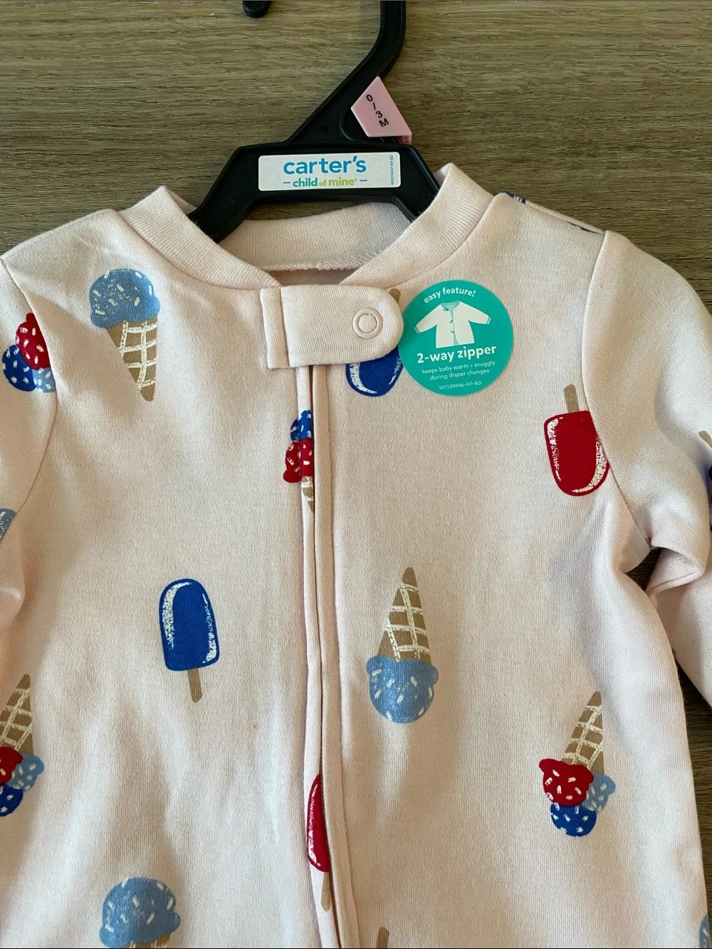Carter's Pale Pink Ice Cream & Pops Footed One-Piece